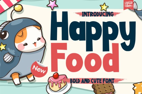 Happy Food: A Bold and Cute Display Font for Creative Makers