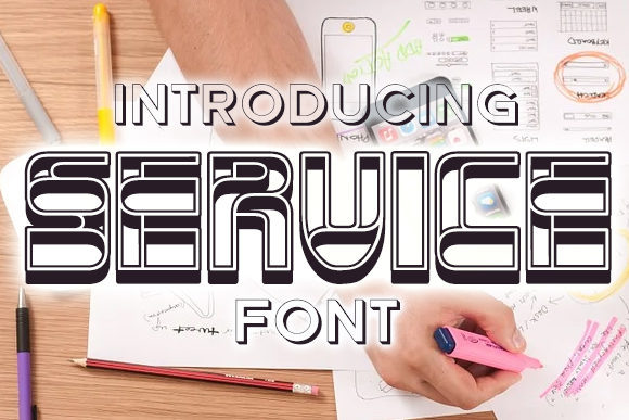 Service Font: A Bold 3D Retro Style for Business Branding